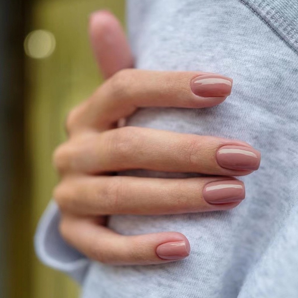 NEW Blush Noel Square Glossy Press-On Nails Set